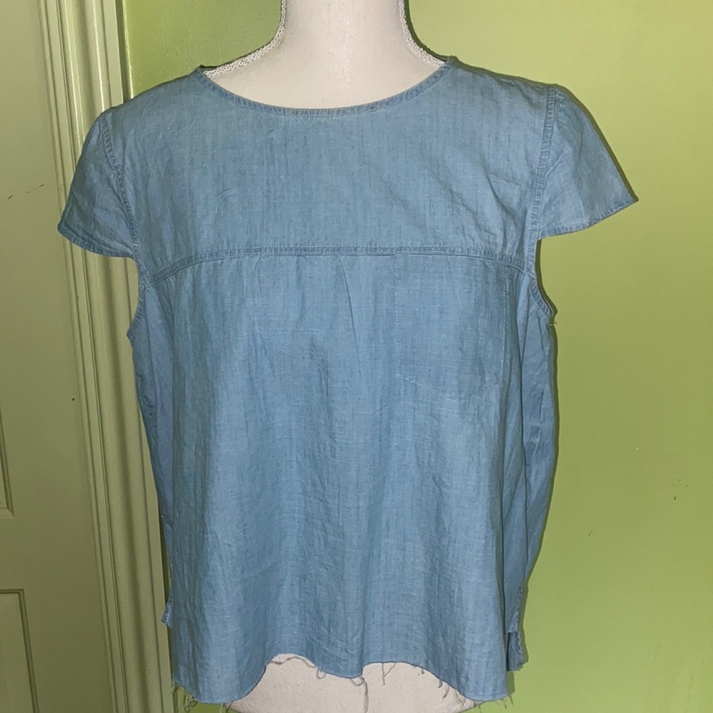 💙Zara Chambray Open Back Top💙